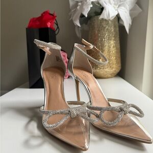 I.N.C. Women’s Lidani Pointed Toe Clear Vinyl Pumps Silver Clear, Size 10.5 M